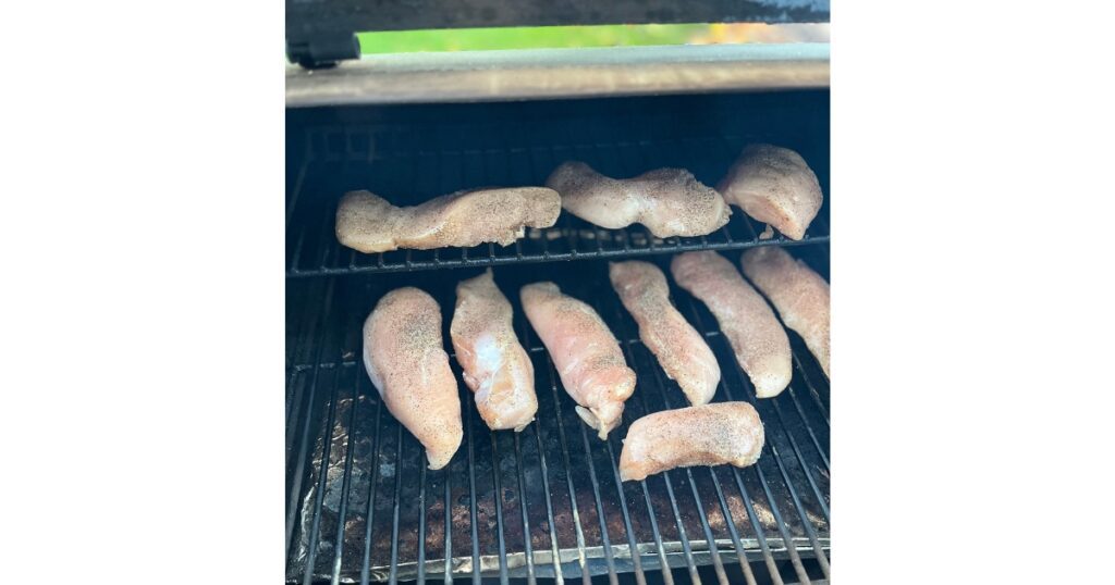 Chicken breasts on traeer grill