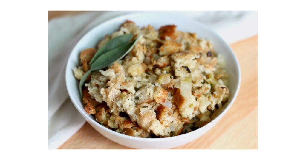 stuffing with a sage leaf in corner