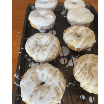 glazed lemon poppyseed sourdough donuts