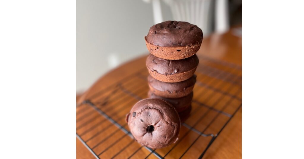 stack of sourdough chocolate donuts