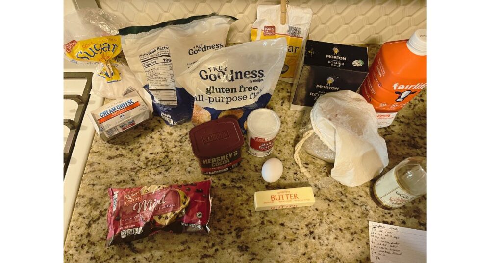 ingredients for sourdough donuts on countertop