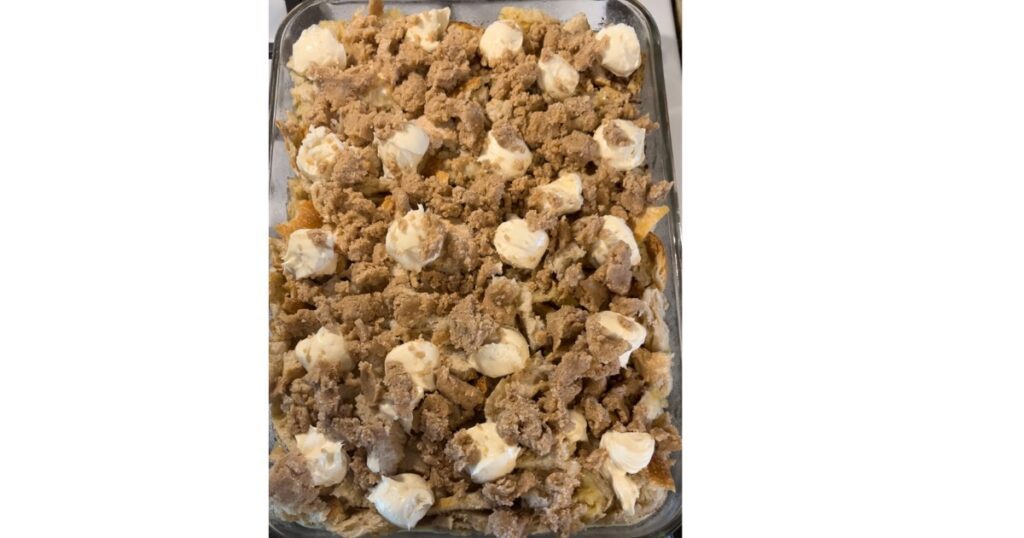 crumble on french toast casserole