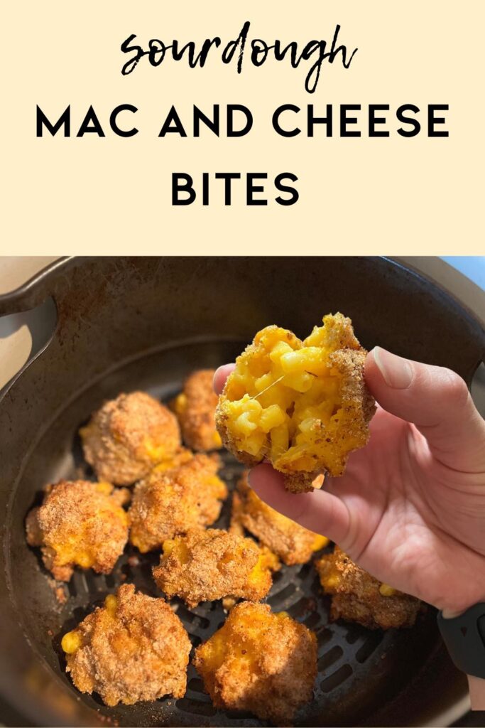 hand holding mac and cheese bite