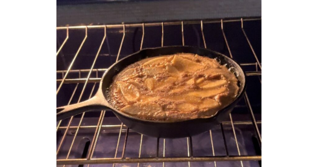 cooked dutch baby pancake in oven