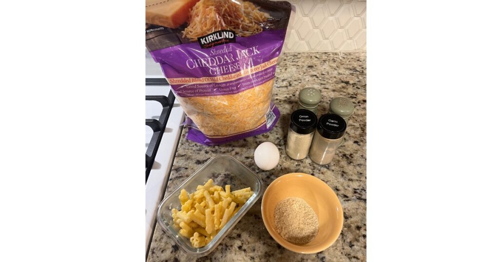 ingredients for sourdough mac and cheese bites