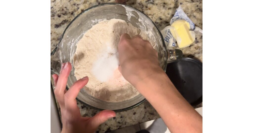 knead sourdough english muffin bread