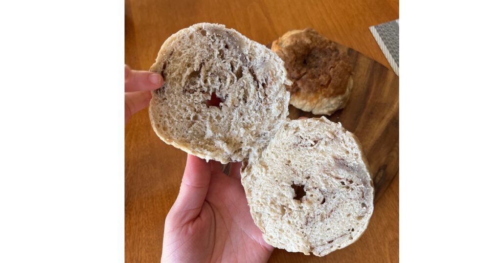 slice of apple cinnamon bagel