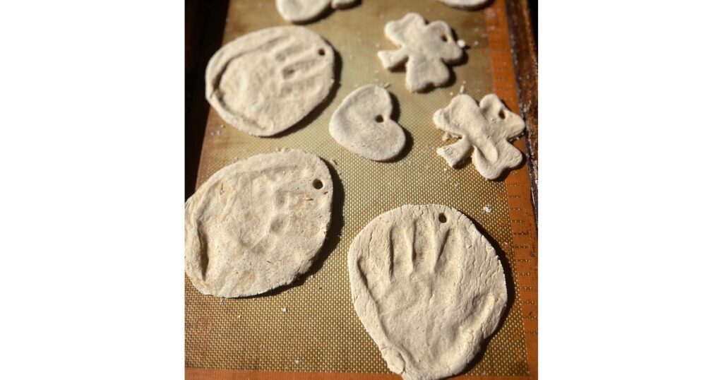 handprint sourdough salt dough ornaments