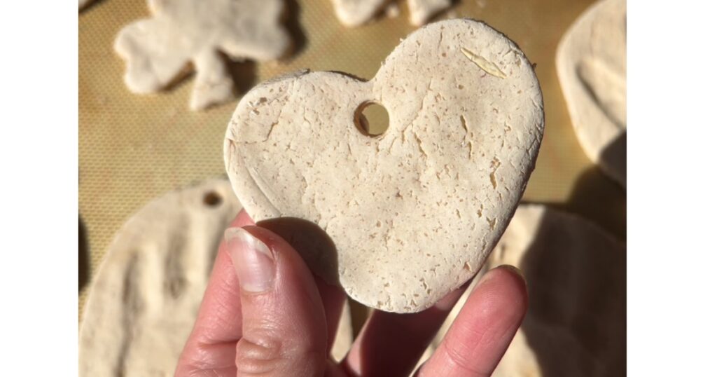 heart shaped salt dough ornament