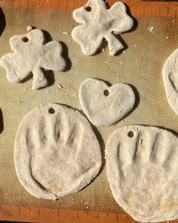 sourdough salt dough ornaments drying