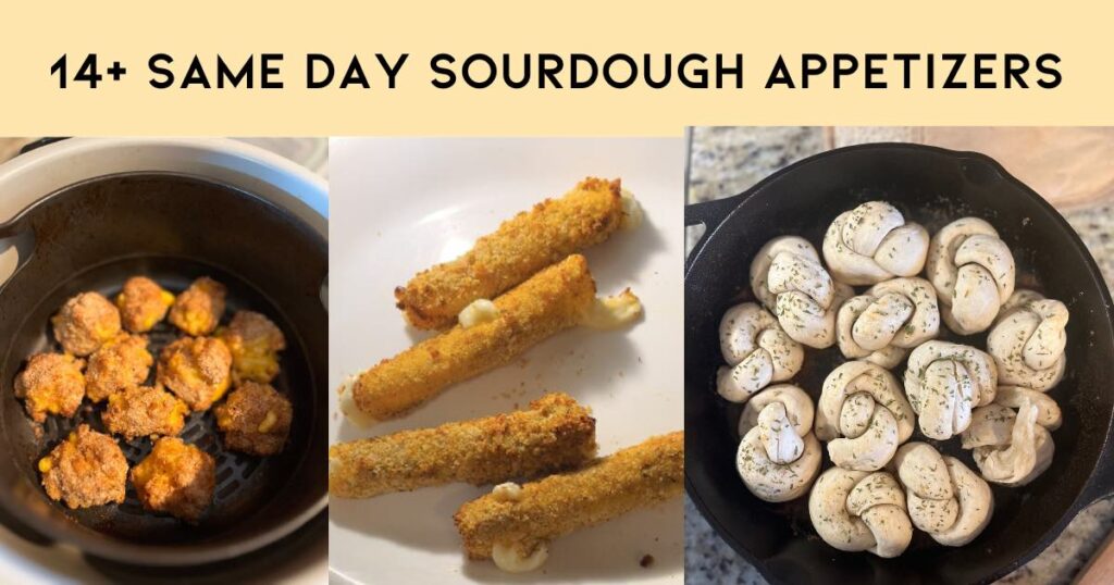 3 pictures of sourdough appetizers