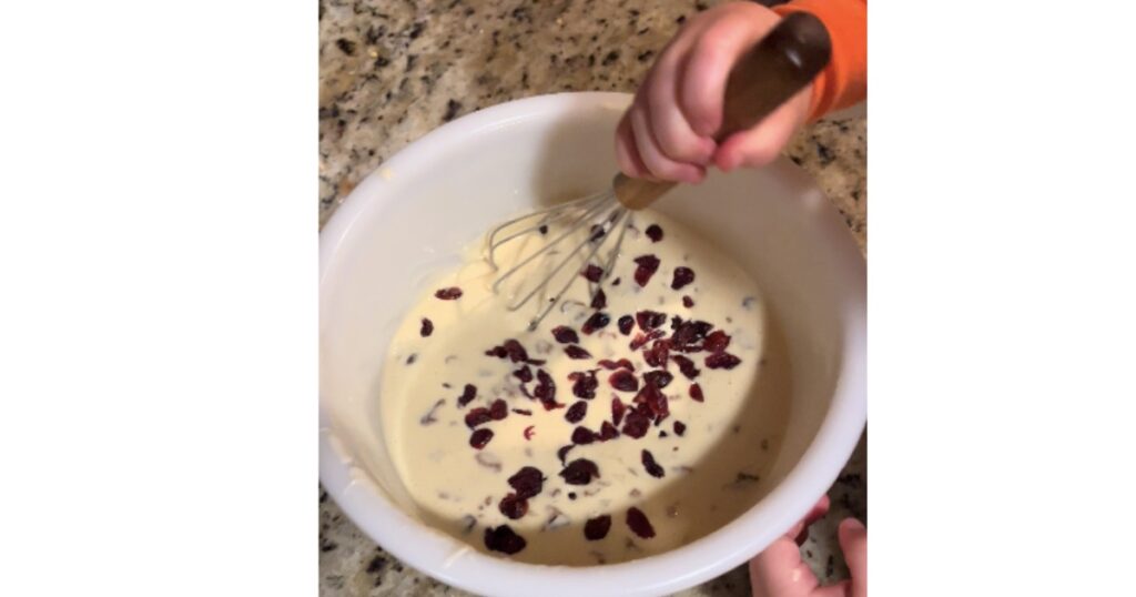 cranberries mixed into dutch baby batter