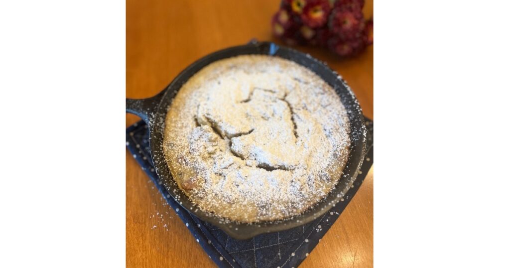 powder sugar on top of dutch baby pancake