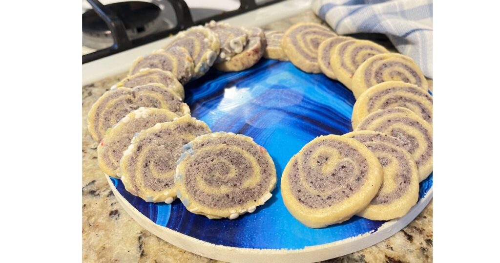 pinwheel cookies on platter