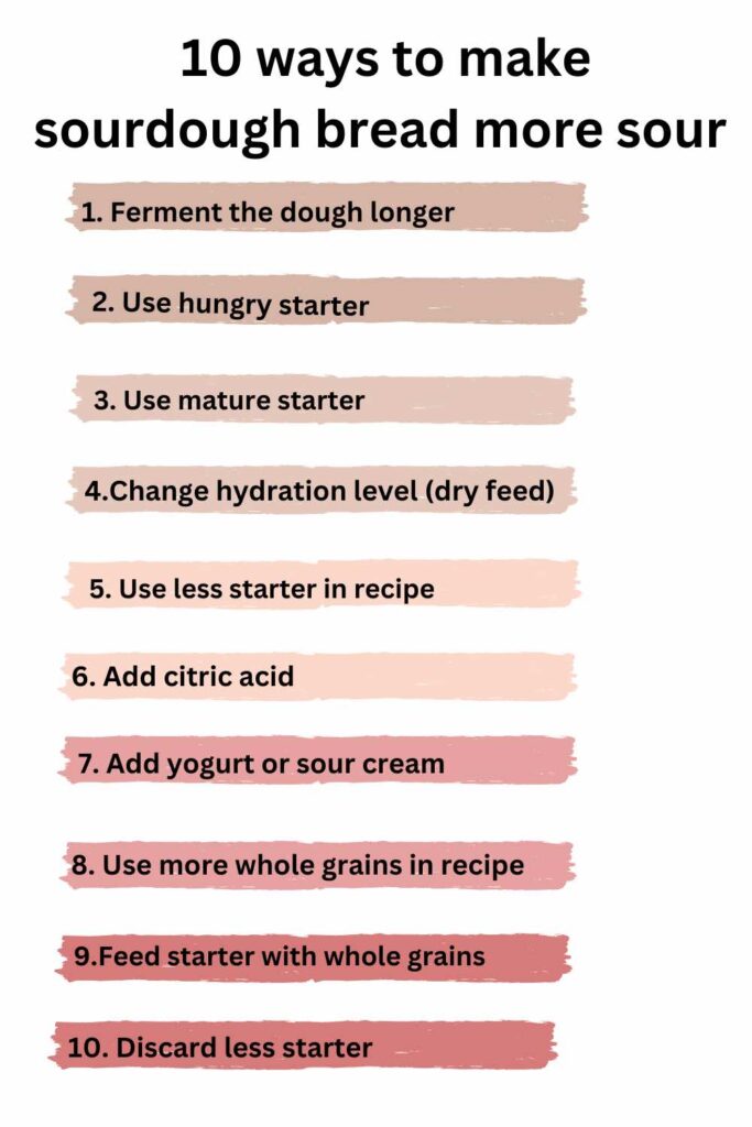 list of 10 ways to make sourdough starter more sour