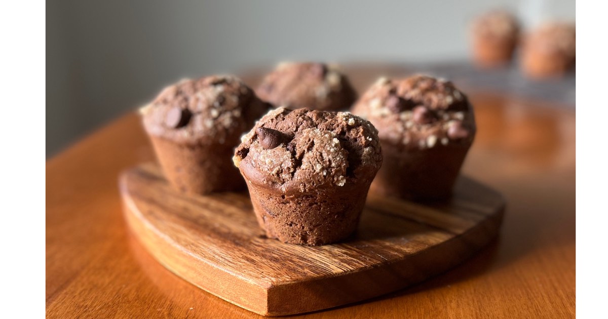 four double chocolate chip muffins