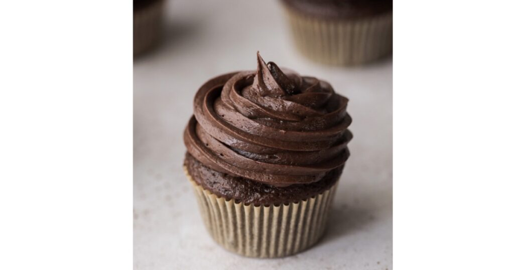 chocolate sourdough cupcakes with chocolate frosting