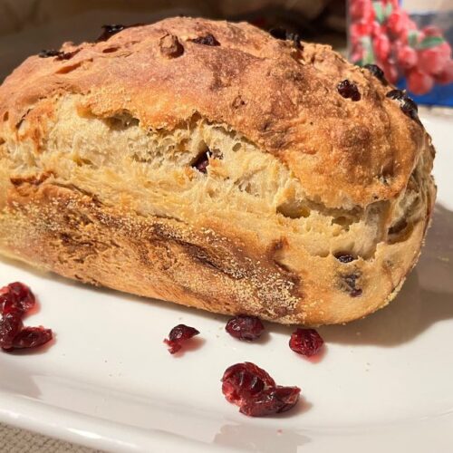 cranberry orange sourdough loaf