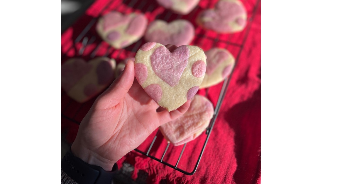 hand holding sugar cookies