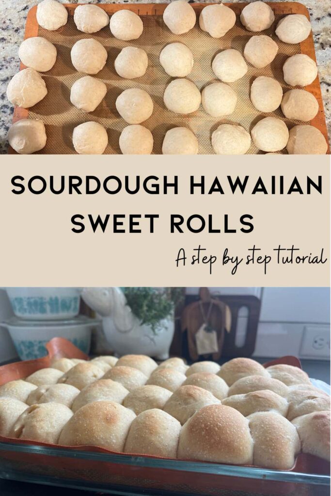 sourdough Hawaiian rolls dough and cooked