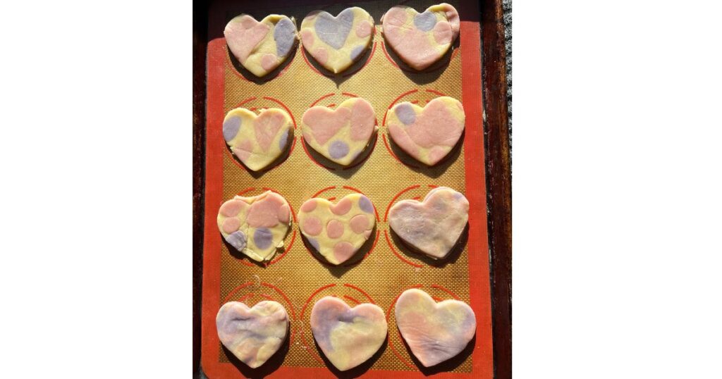 sourdough sugar cookies with heart shape