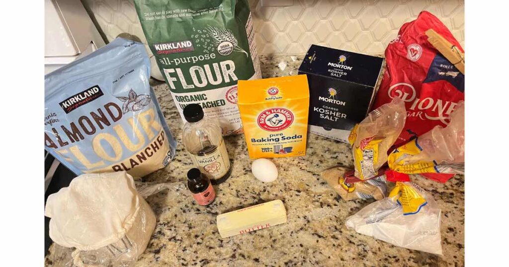 ingredients for sourdough croissant cookies