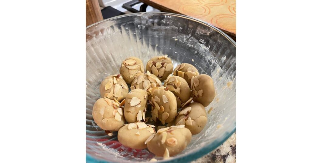 sourdough croissant cookie dough in bowl